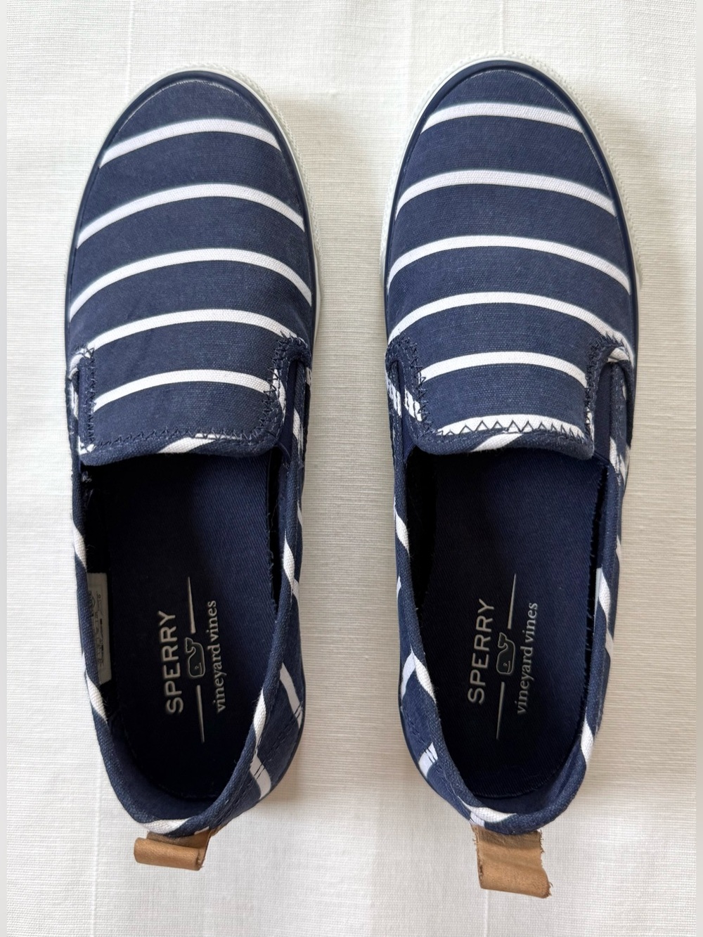 Sperry x Vineyard Vines Seaside Slip-On Sneakers | Navy Stripe Women’s size 7.5